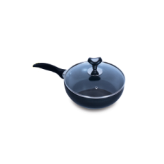 TPR NS RegularFry Pan with Lid (Black) - 22 cm