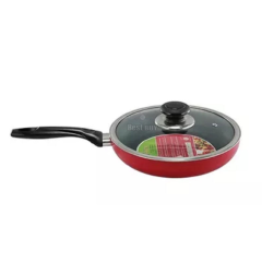 TPR NS Glamour Fry Pan With Lid IB (Red)-28cm