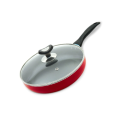 TPR NS GLAMOUR FRY PAN WITH LID (RED)- 28CM