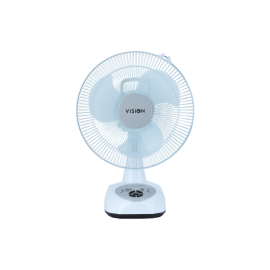 VISION RECH. TABLE FAN-12""(WHITE)-USB CHARGER