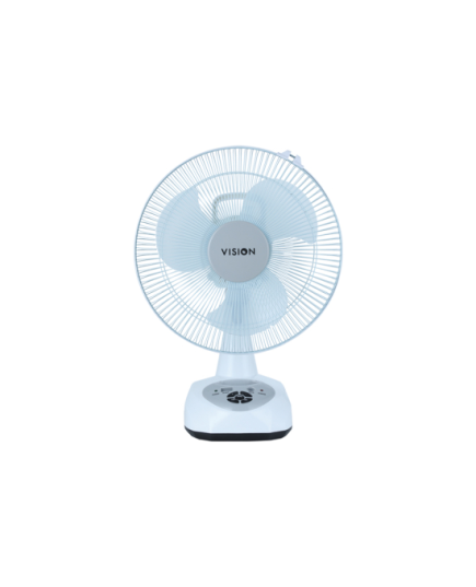 Vision Rechargeable Table Fan-12"(White)-USB Charger