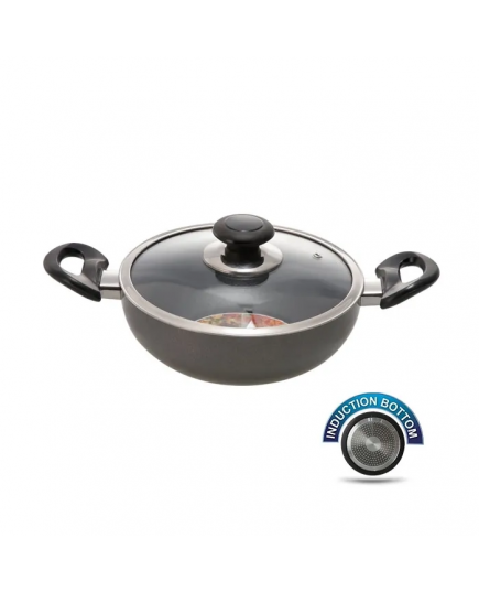 TPR NS Regular Karai with Lid (Black) - 24 cm