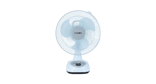 Vision Rechargeable Table Fan-12"(White)-USB Charger