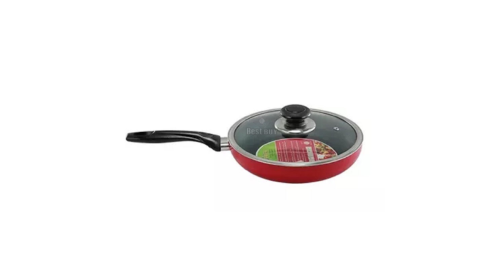 TPR NS Glamour Fry Pan With Lid IB (Red)-28cm