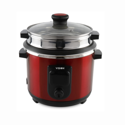 VISION RICE COOKER - 3.0 L PREMIUM SS RED (DOUBLE POT)